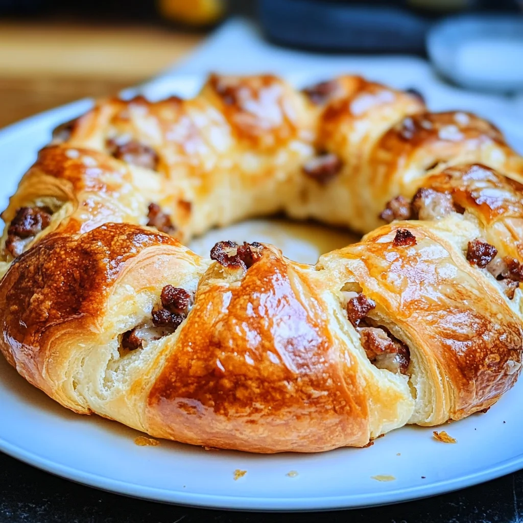 Recipe preparation for Sausage and Cheese Crescent Ring