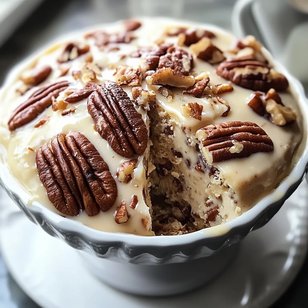 Recipe preparation for Creamy Butter Pecan Delight