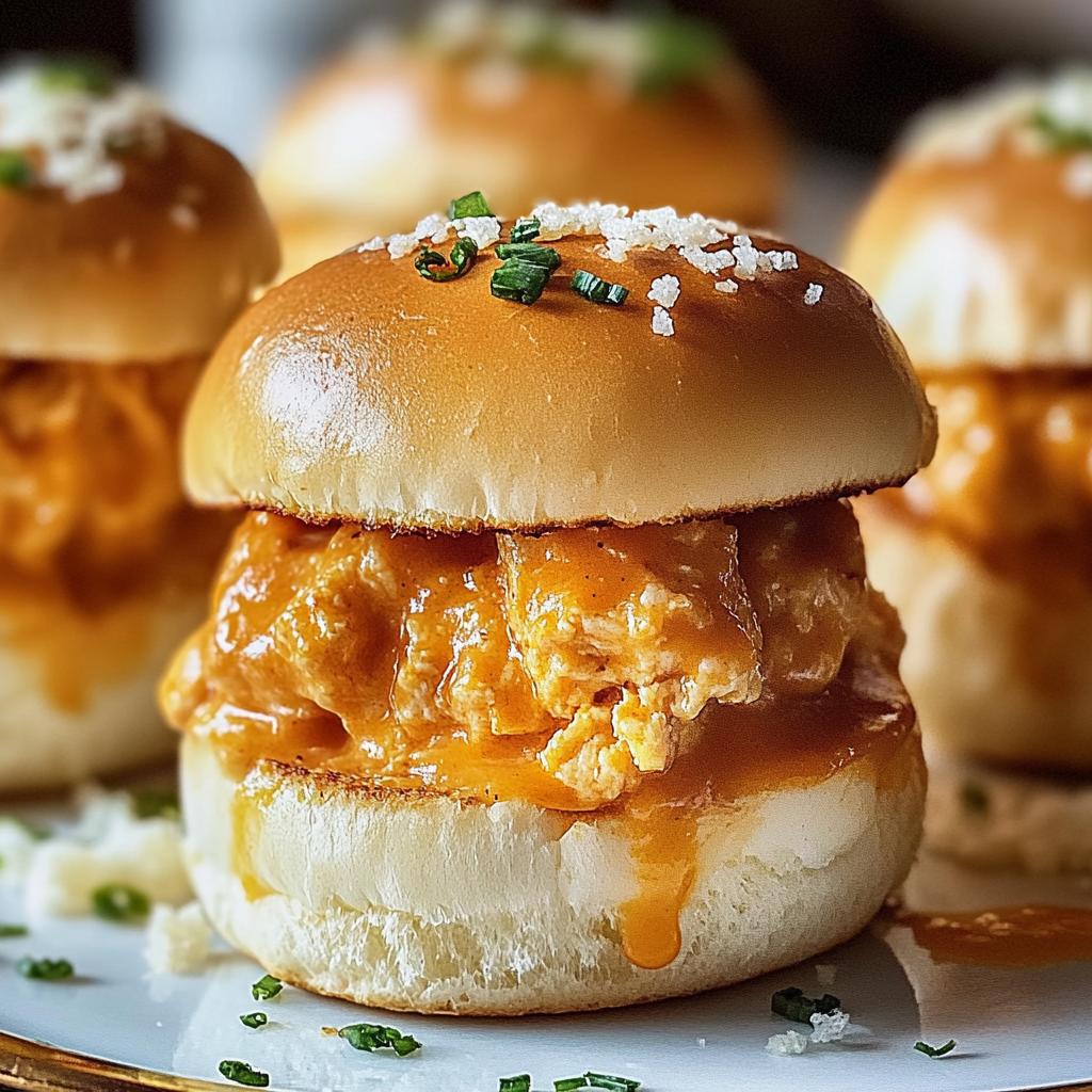 Recipe preparation for Buffalo Chicken Sliders Hawaiian