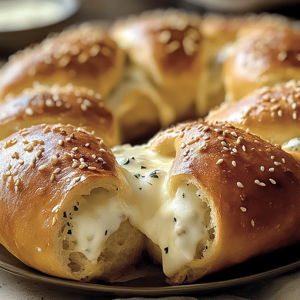 Recipe preparation for Mozzarella Stuffed Soft Pretzels