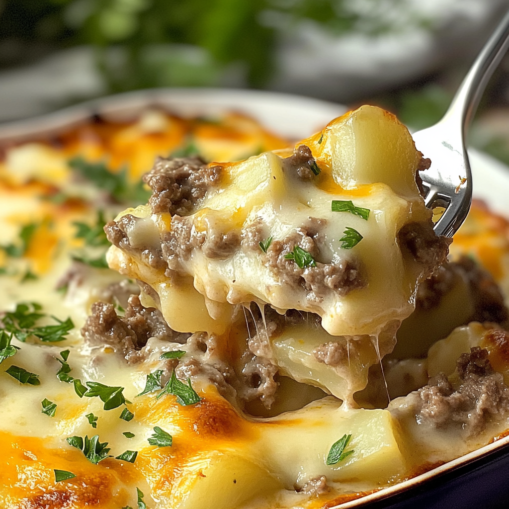 Recipe preparation for Ground Beef Casserole Potatoes