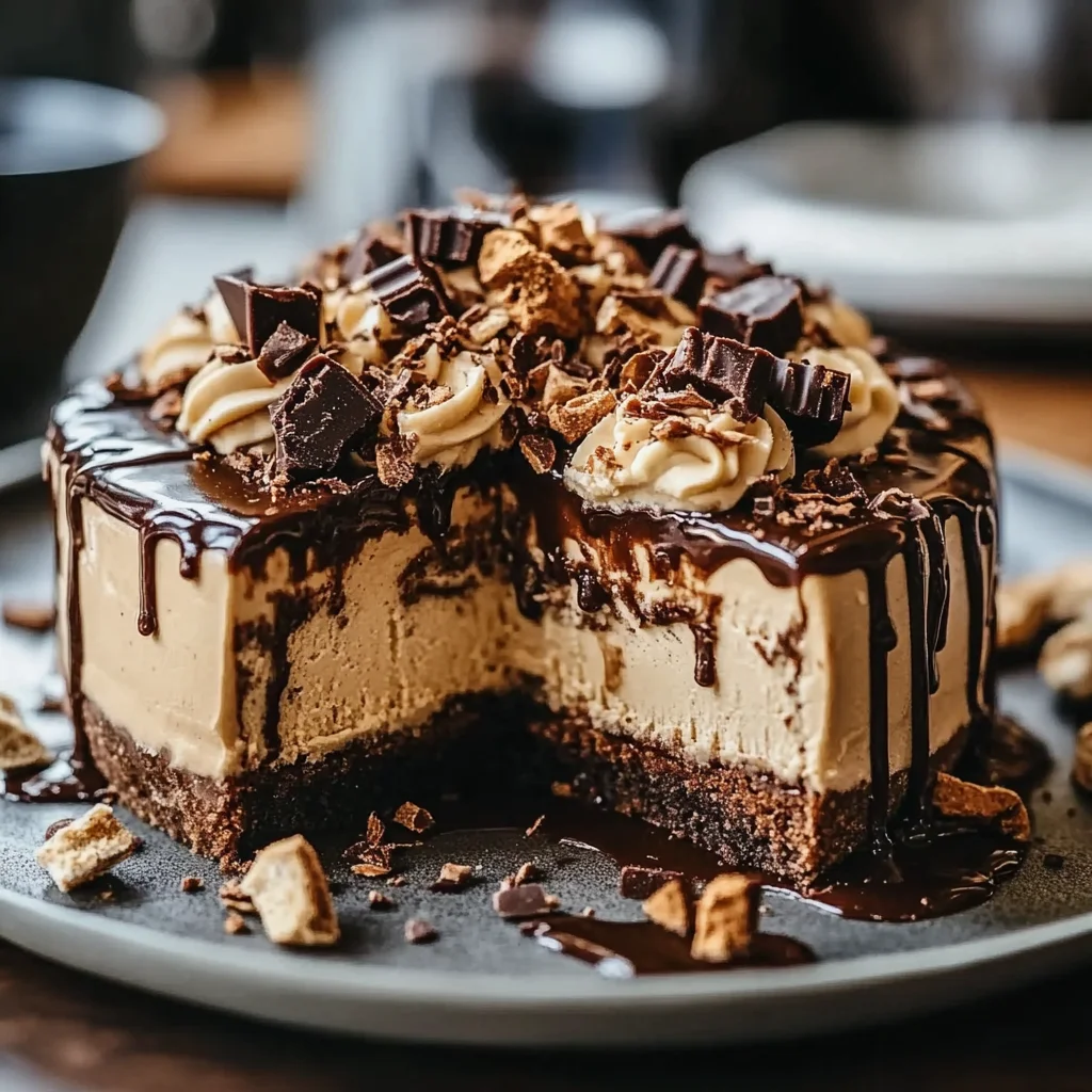 Recipe preparation for Peanut Butter Cup Cake Delight