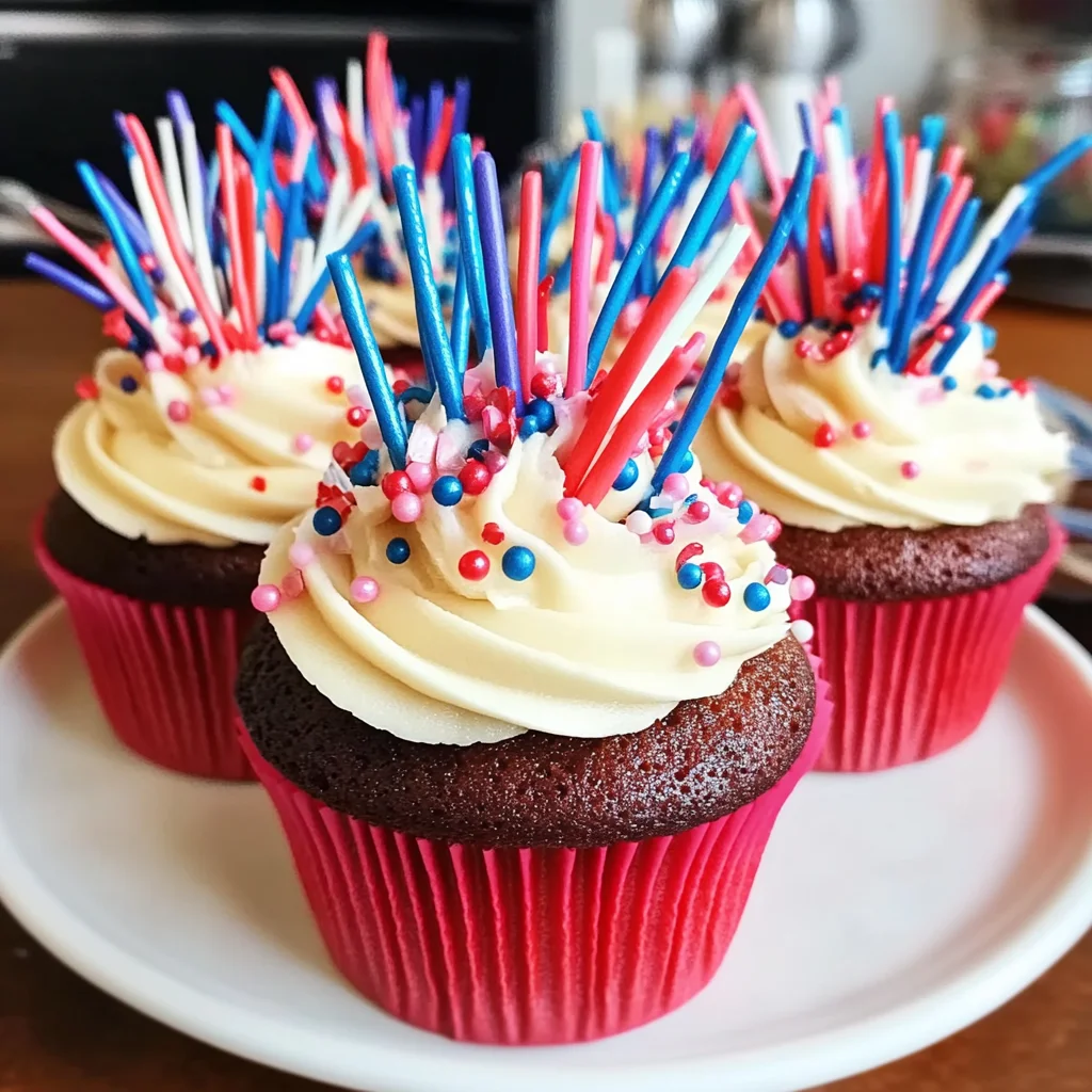 Recipe preparation for Fireworks Cupcakes