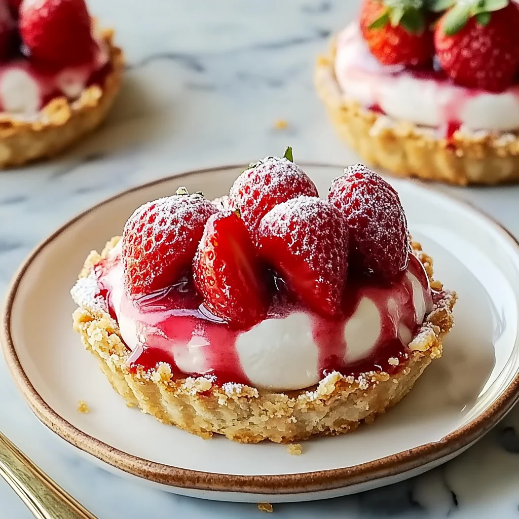 Recipe preparation for Mini Strawberry Ice Cream Pies