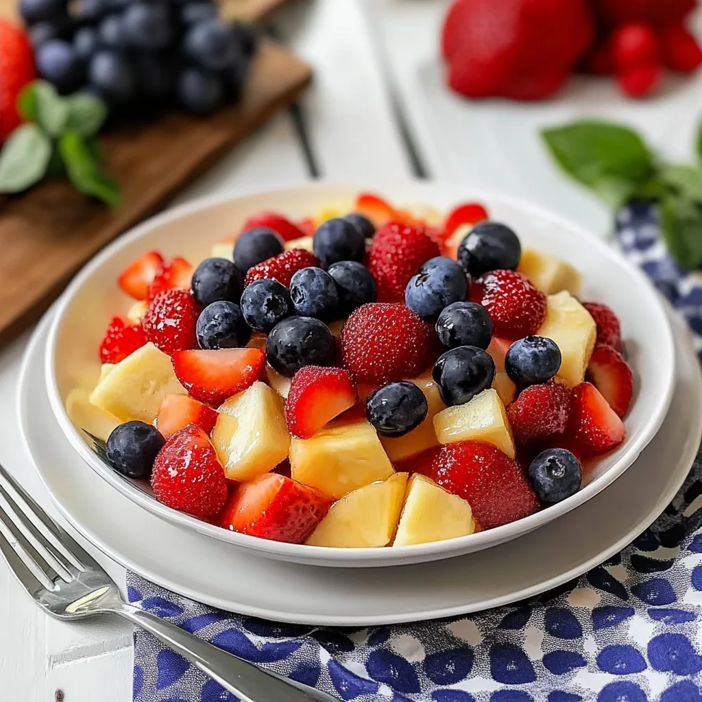 Recipe preparation for 4th of July Fruit Salad