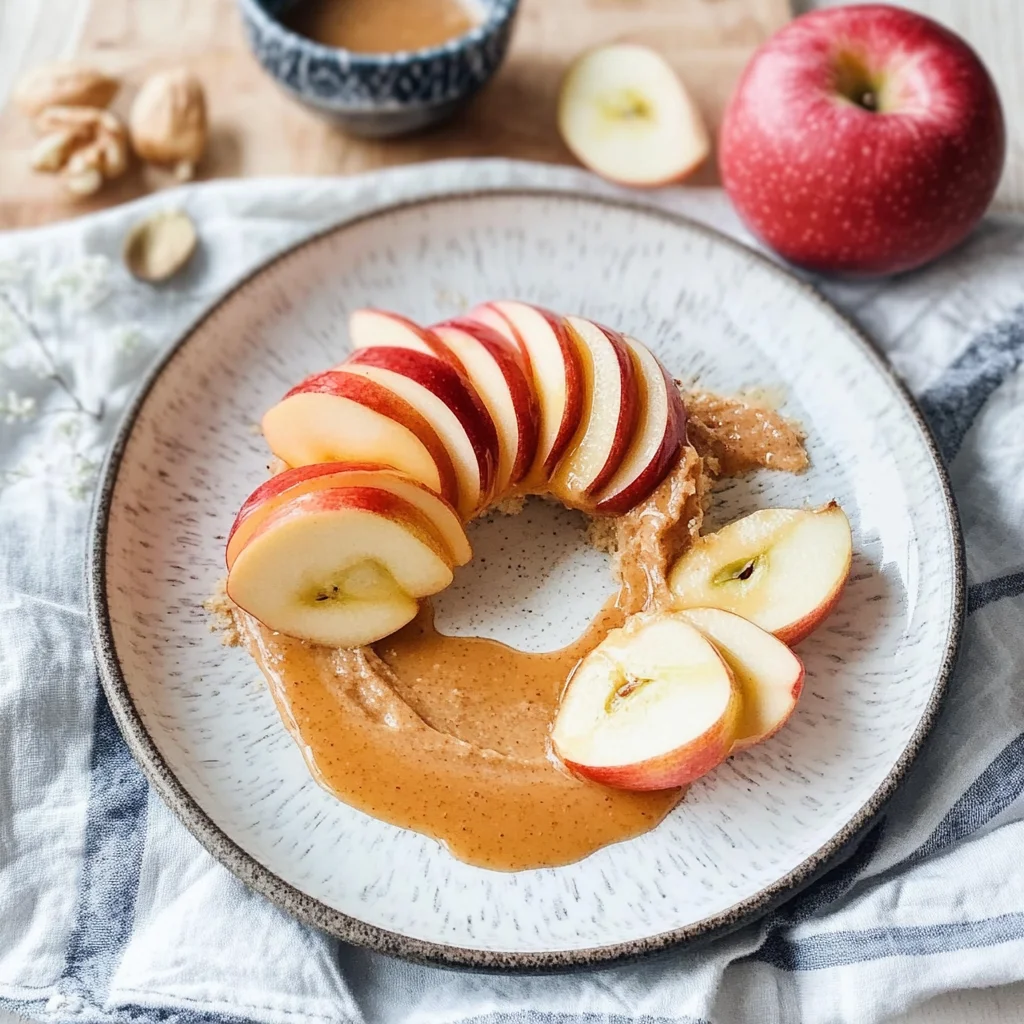 Recipe preparation for Apple slices with nut butter