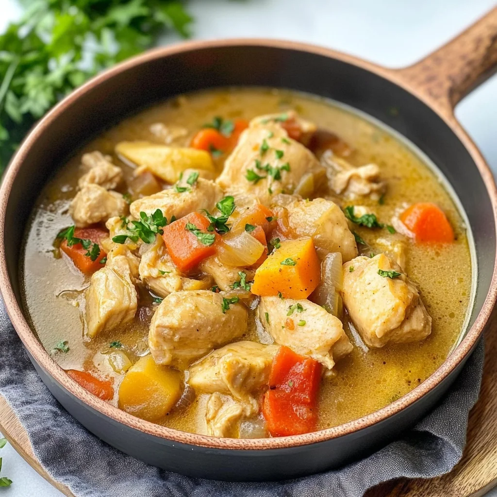Recipe preparation for Cozy Chicken Stew Recipe 