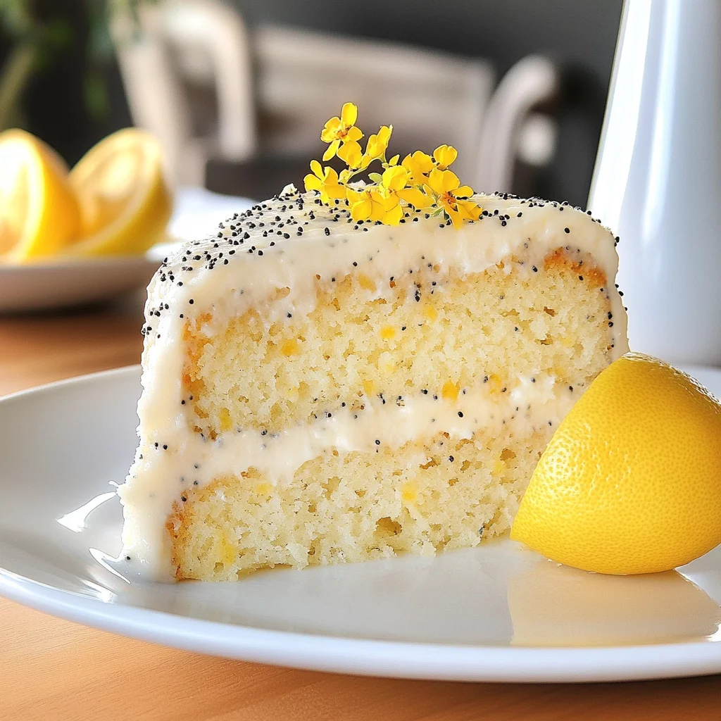 Recipe preparation for Zesty Lemon Poppy Seed Cake Recipe