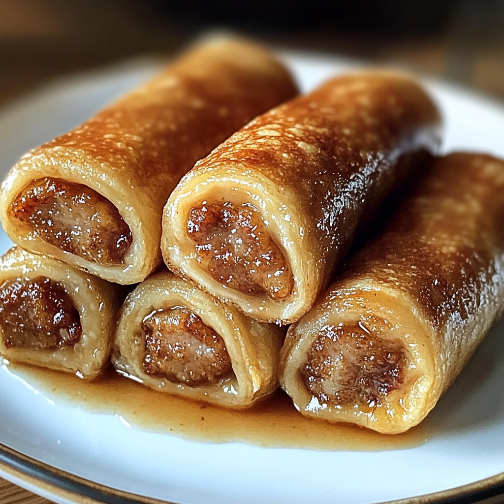 Recipe preparation for Sausage French Toast Roll-Ups