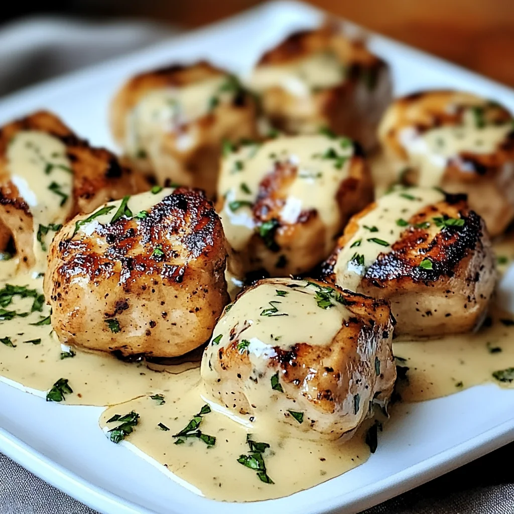 Recipe preparation for Grilled Chicken Creamy Garlic Sauce