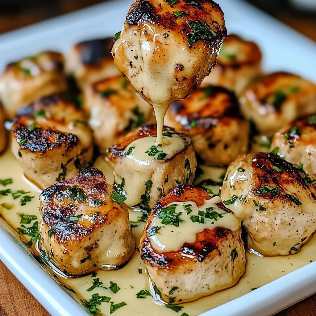 Recipe preparation for Grilled Chicken Bites Garlic