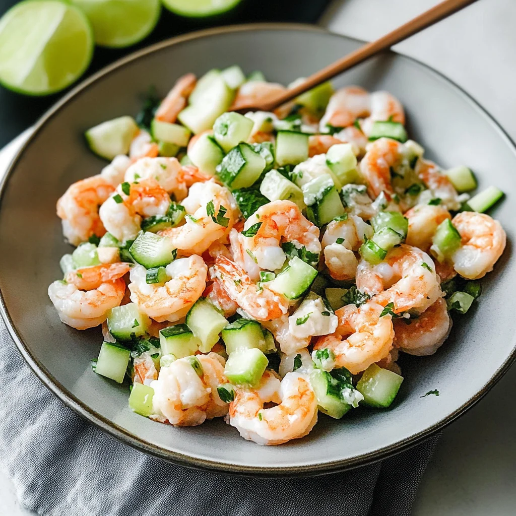 Recipe preparation for cucumber shrimp salad