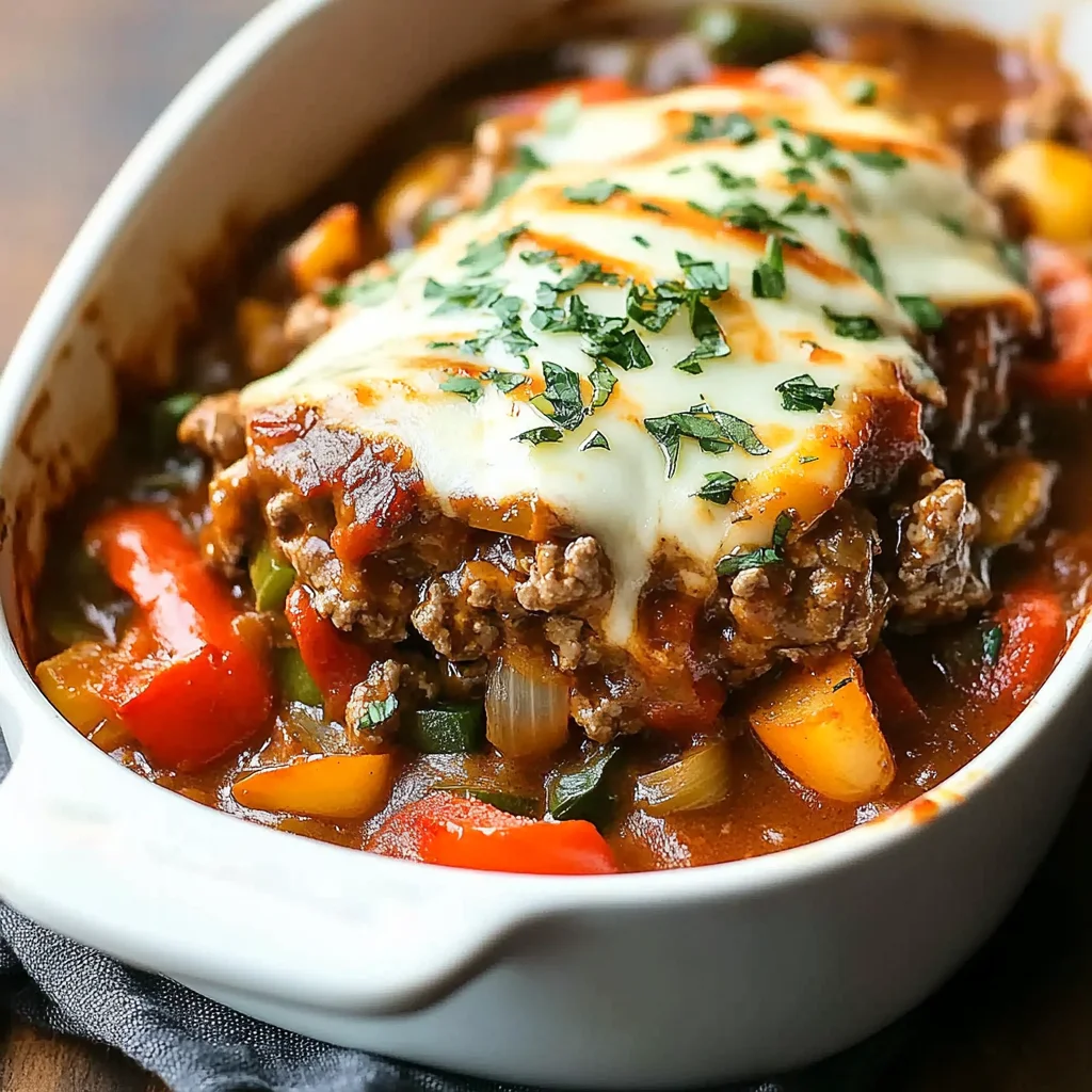 Recipe preparation for Stuffed Pepper Casserole Beef