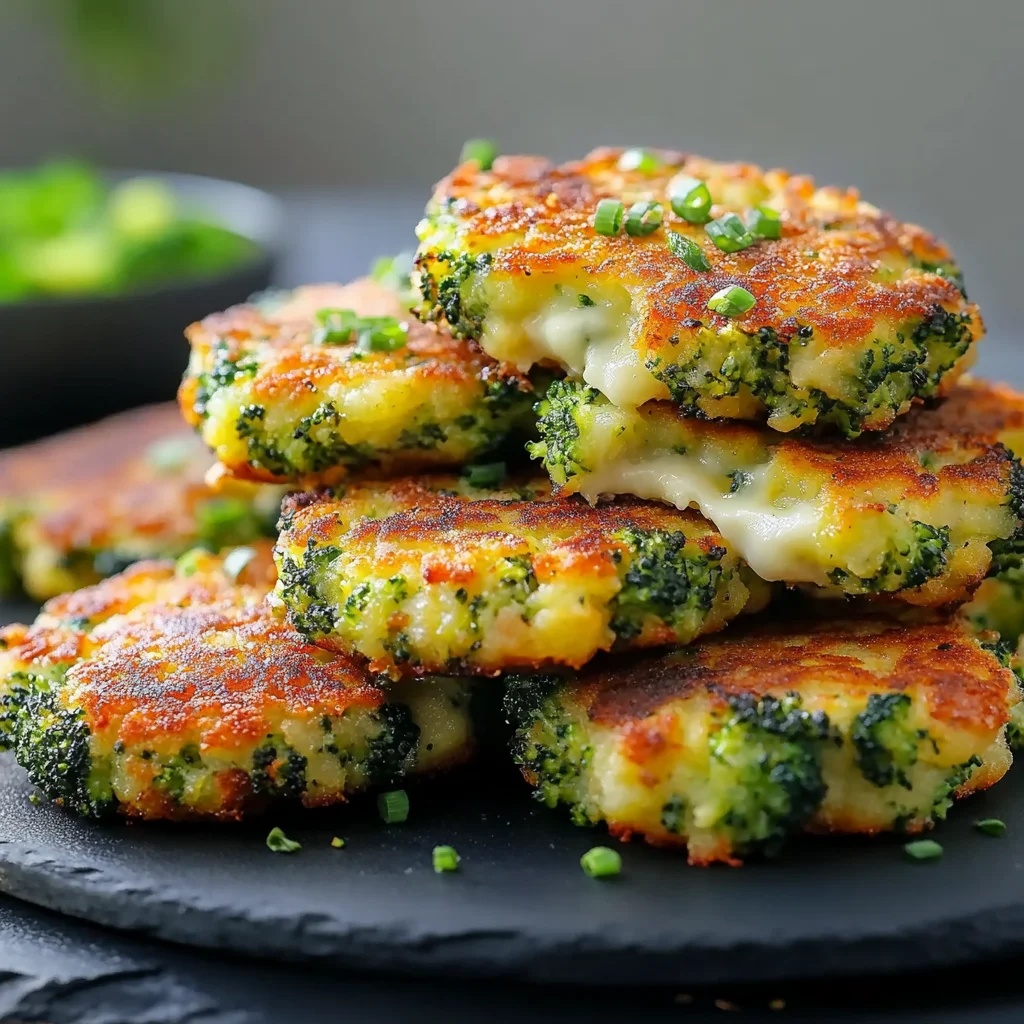 Recipe preparation for Cheesy Broccoli Fritters Delight