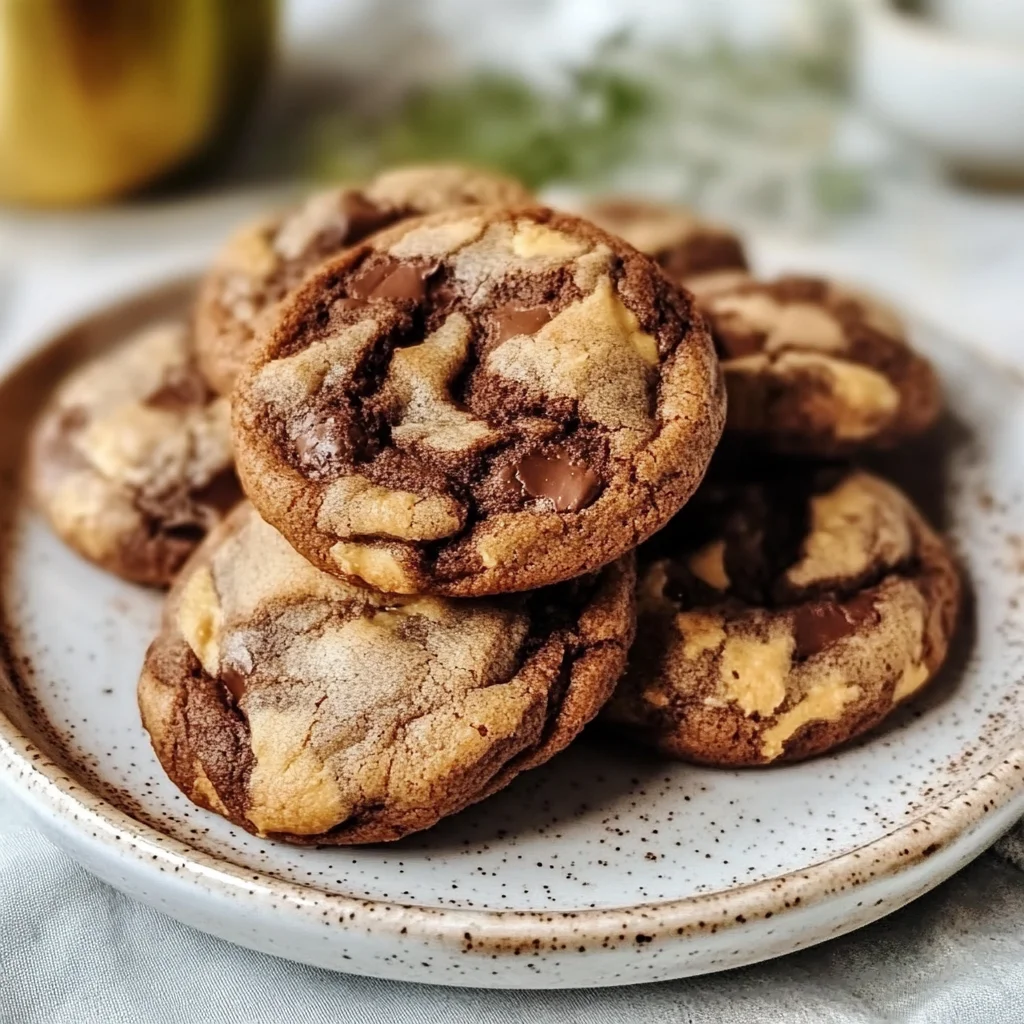 Recipe preparation for Chocolate Peanut Butter Swirl Cookies