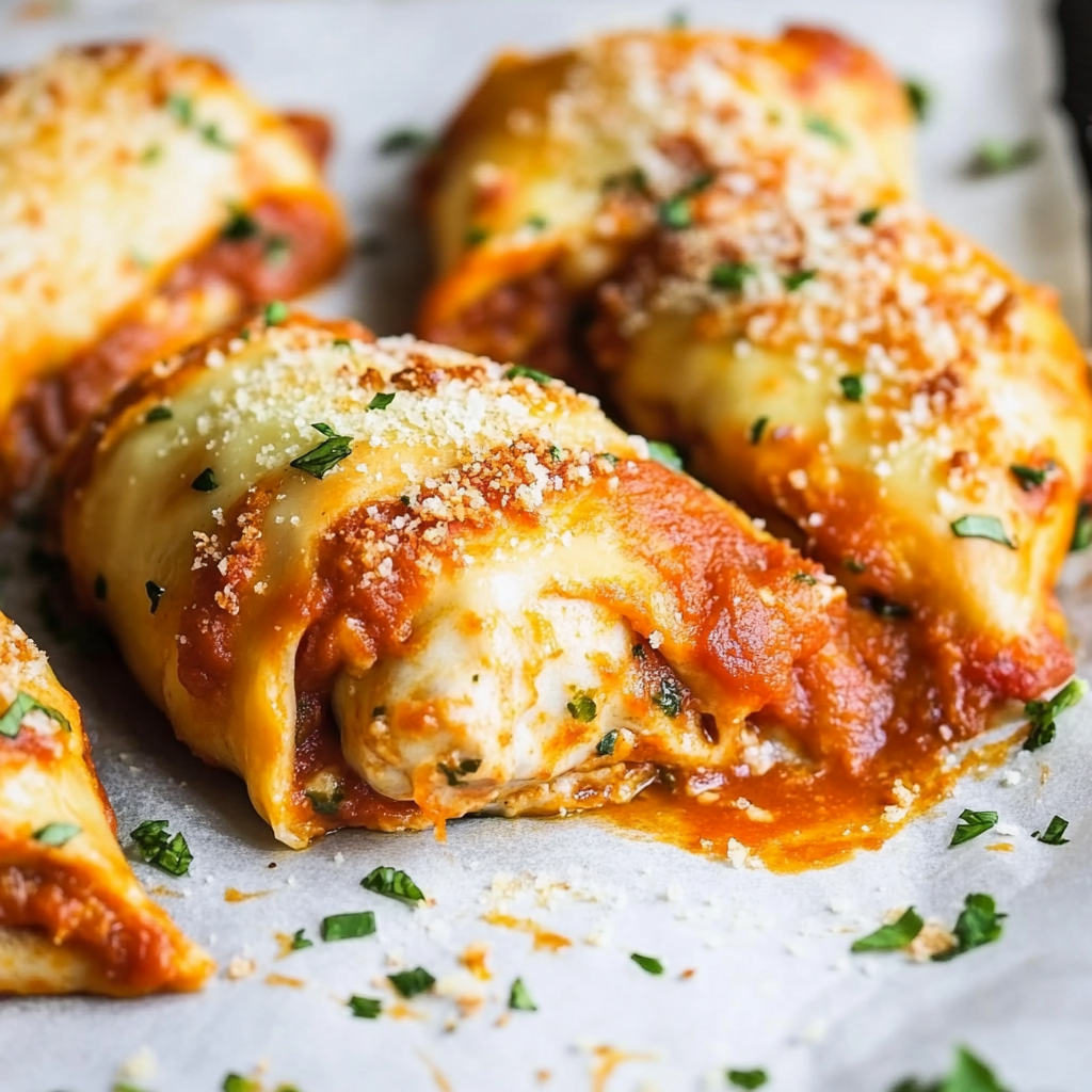 Recipe preparation for Chicken Parmesan Rolls Recipe