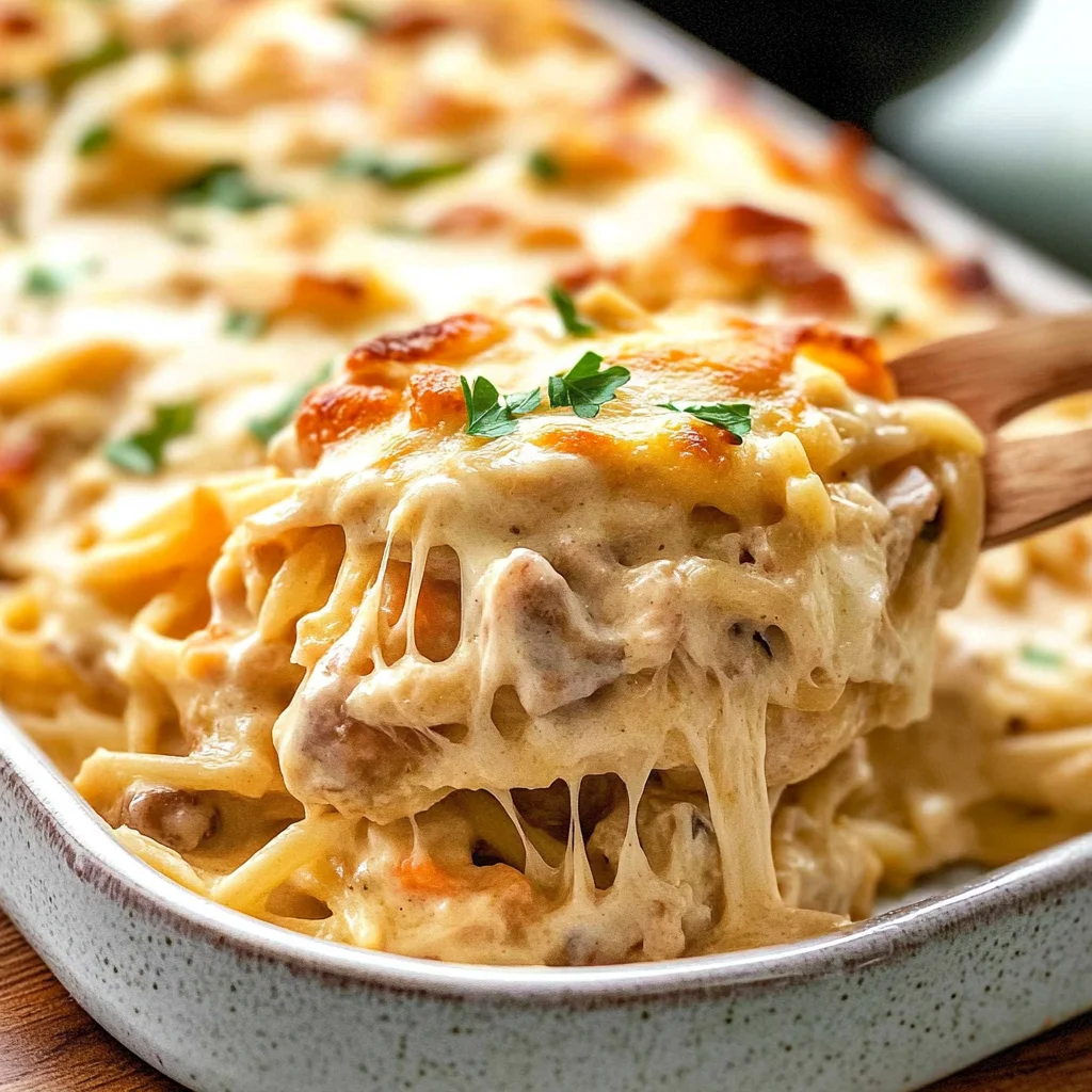 Recipe preparation for Creamy Chicken Tetrazzini Recipe
