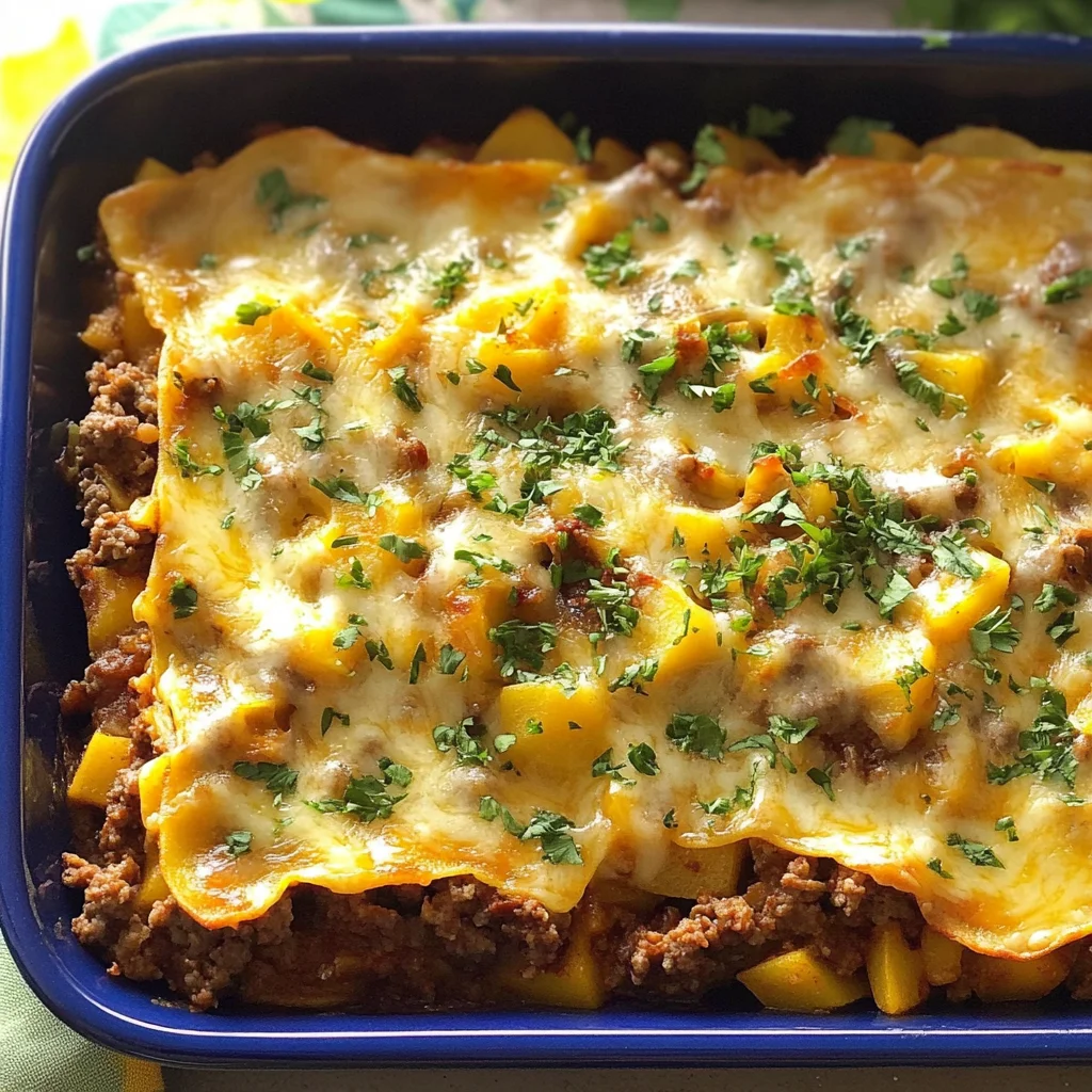Recipe preparation for Ground Beef and Potato Bake