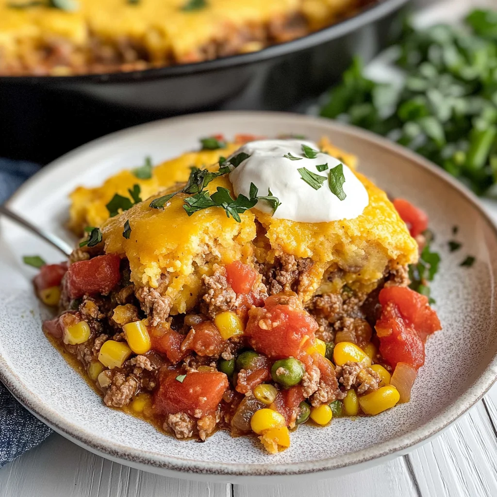 Recipe preparation for Cowboy Cornbread Casserole Recipe