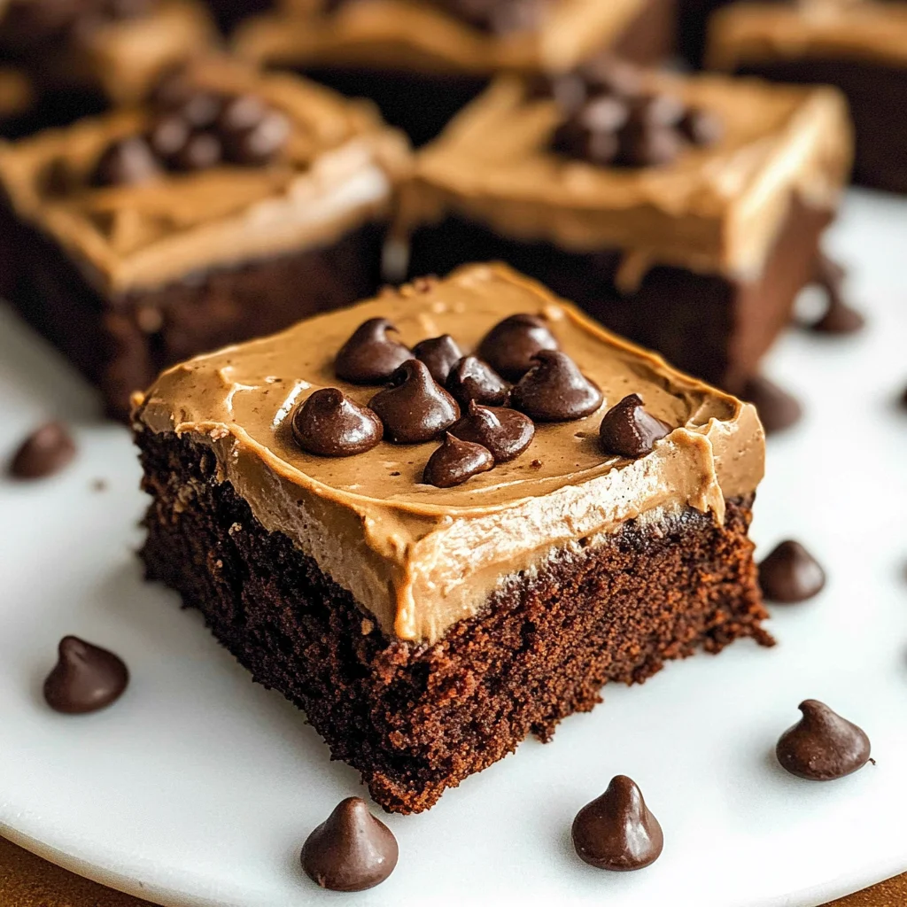 Recipe preparation for Coffee Brownies With Creamy Frosting Recipe