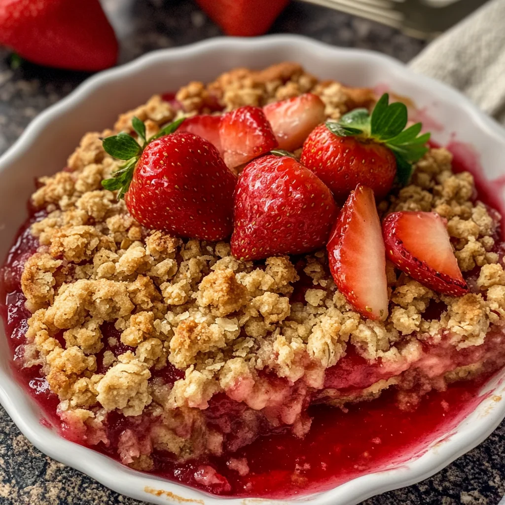 Recipe preparation for strawberry rhubarb crisp recipe