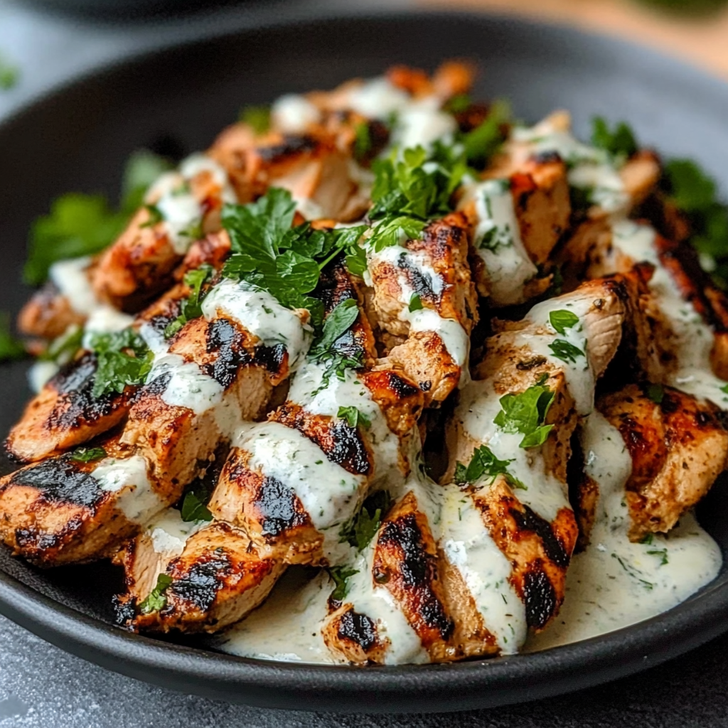 Recipe preparation for Chicken Shawarma with Creamy Garlic Sauce