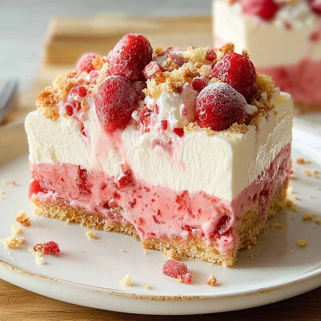 Recipe preparation for Strawberry Shortcake Ice Cream Cake