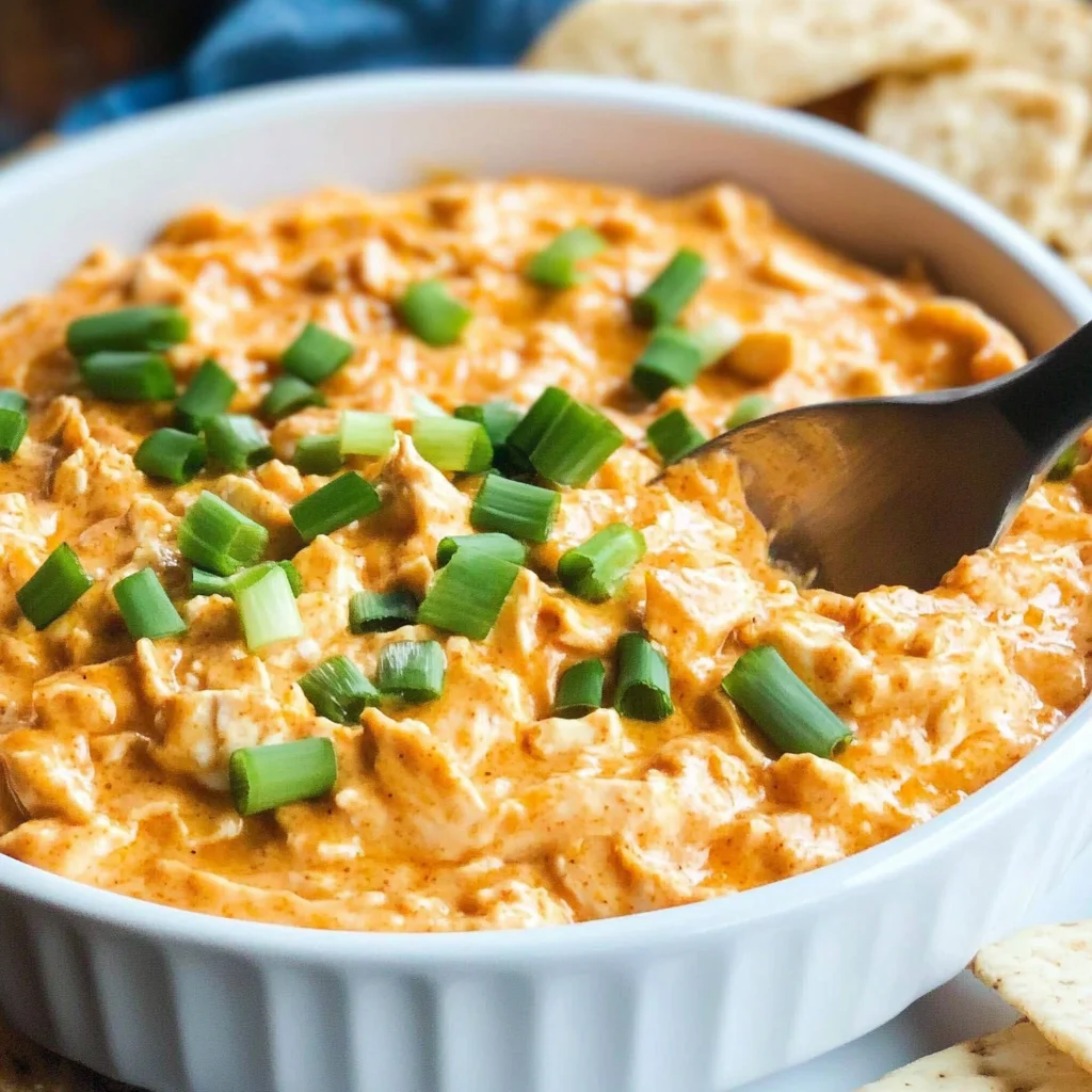 Recipe preparation for Healthy Buffalo Chicken Dip Recipe