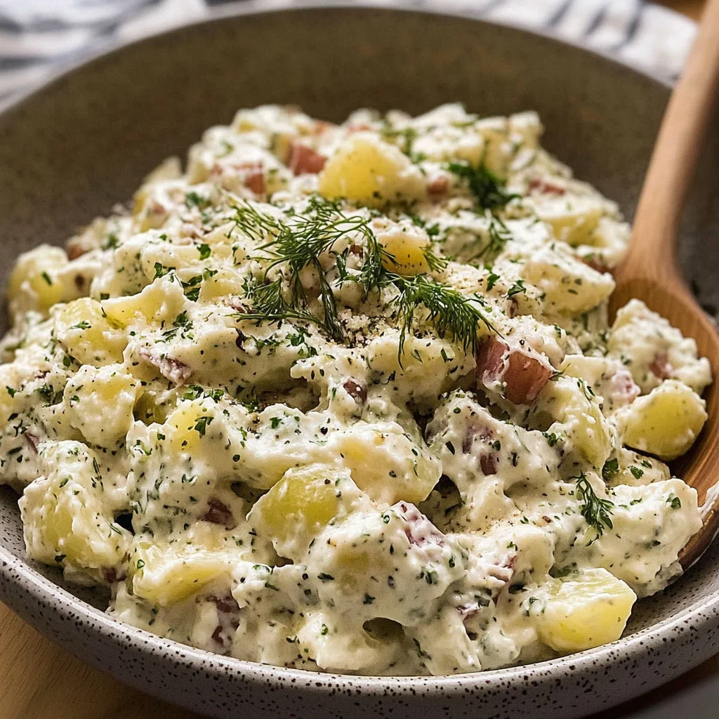 Recipe preparation for Greek Yogurt Potato Salad Recipe