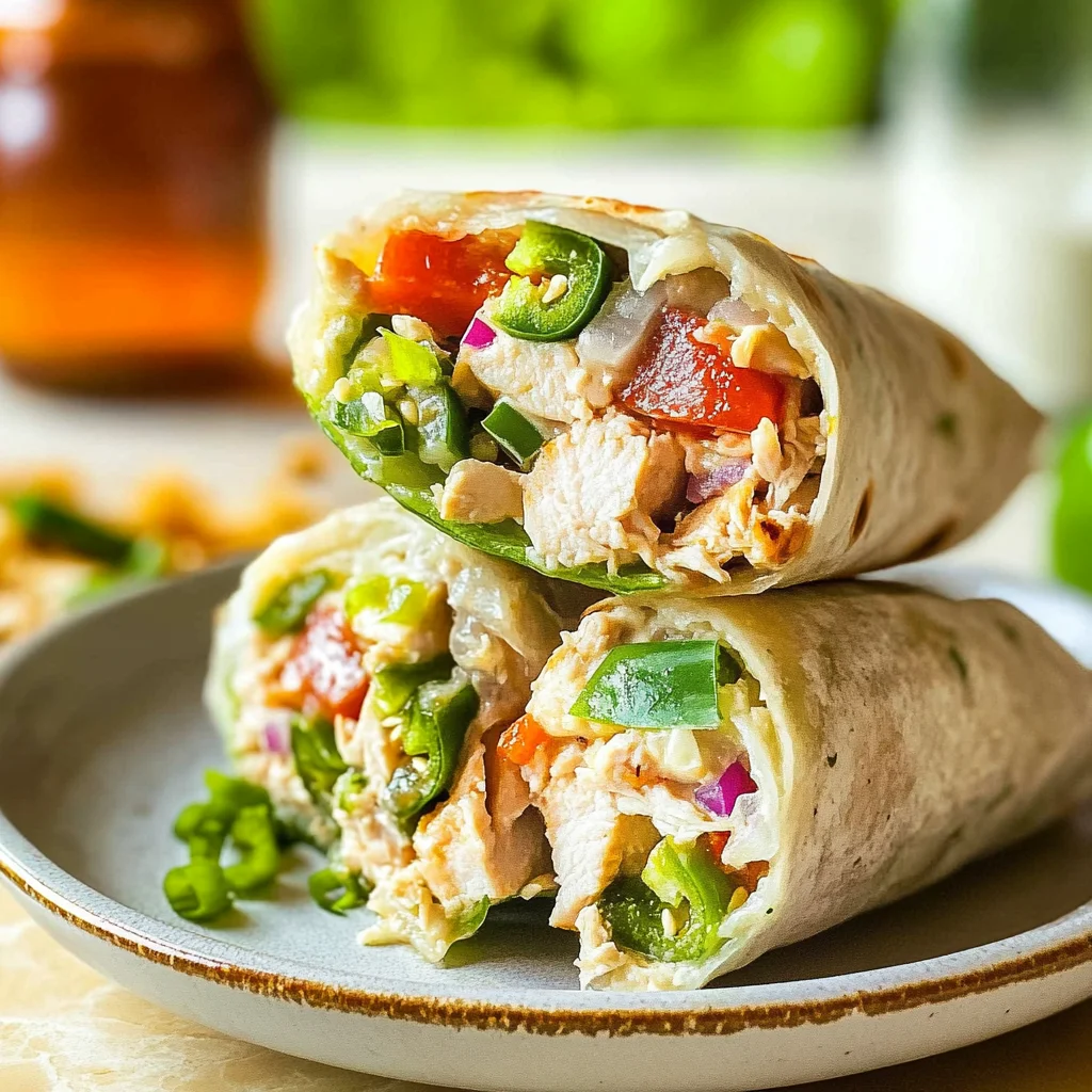Recipe preparation for Jalapeno Popper Shredded Chicken Wraps Recipe