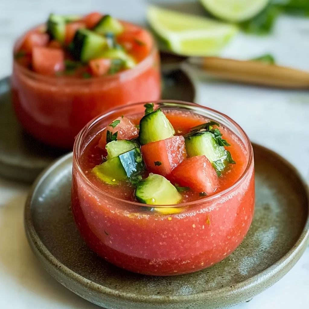 Recipe preparation for Watermelon Gazpacho Recipe