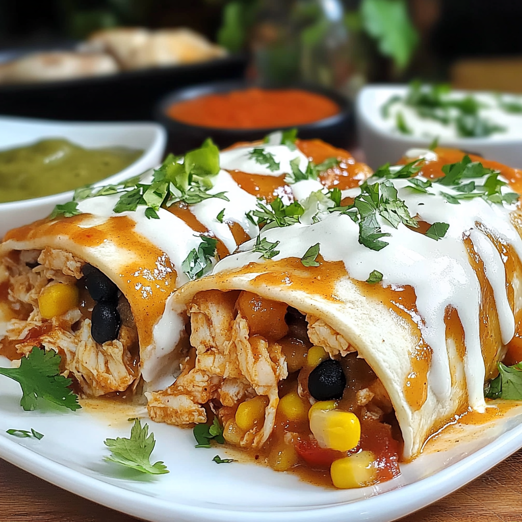 Recipe preparation for Smothered Baked Chicken Burritos