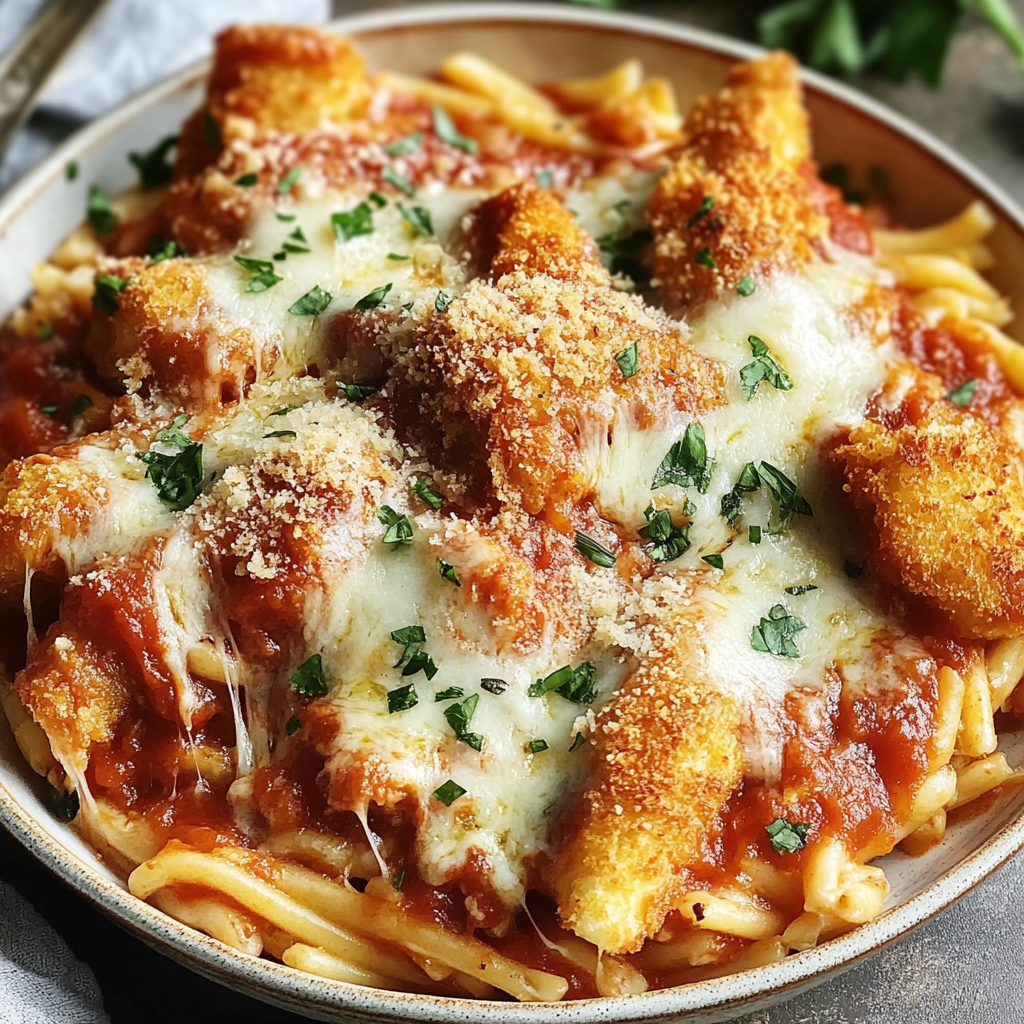 Recipe preparation for Chicken Parmesan Casserole
