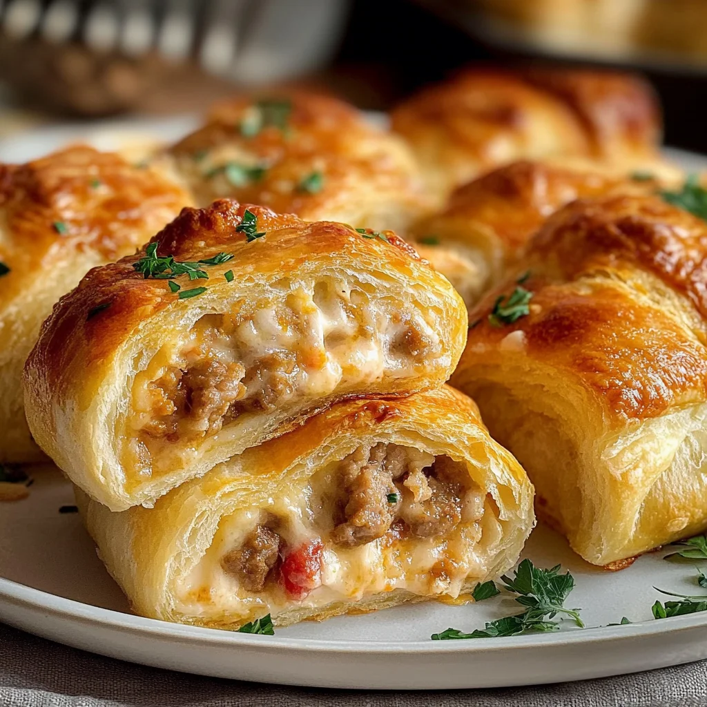 Recipe preparation for Sausage Cream Cheese Crescent Rolls