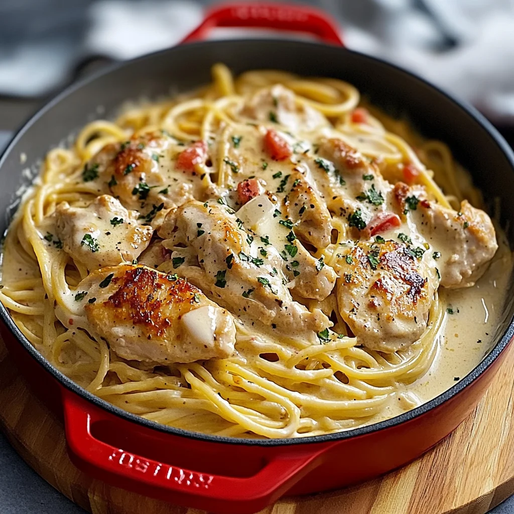 Recipe preparation for Easy Chicken Tetrazzini Dinner