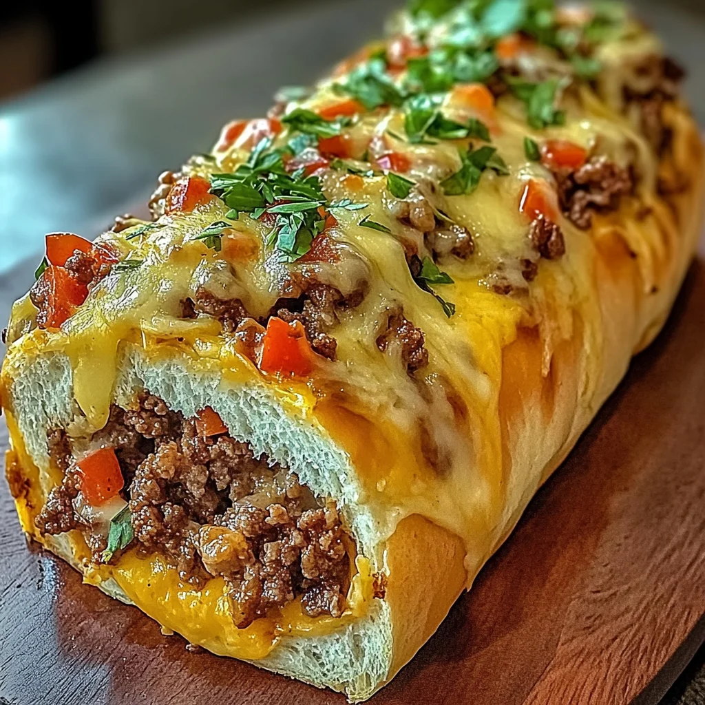 Recipe preparation for Cheesesteak-Stuffed Garlic Loaf