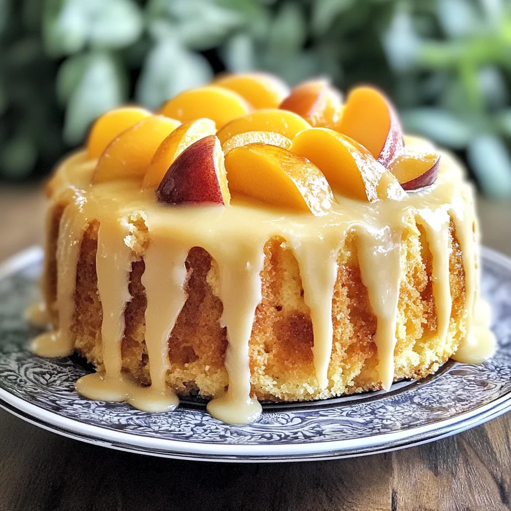 Recipe preparation for Peach Buttermilk Bundt Delight