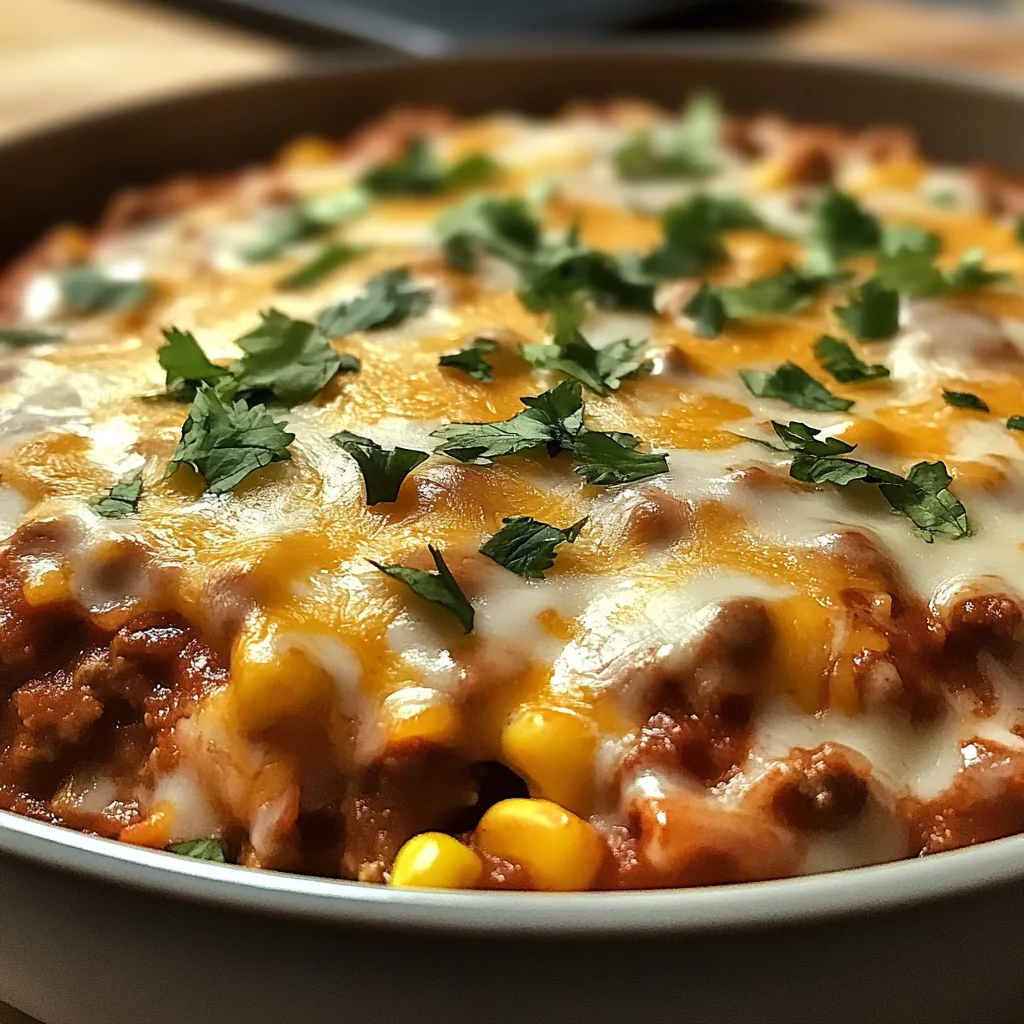 Recipe preparation for Creamy Cheesy Enchilada Chili