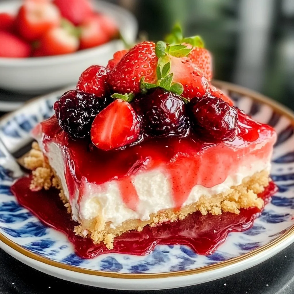 Recipe preparation for Easy Strawberry Cheesecake Dump Cake