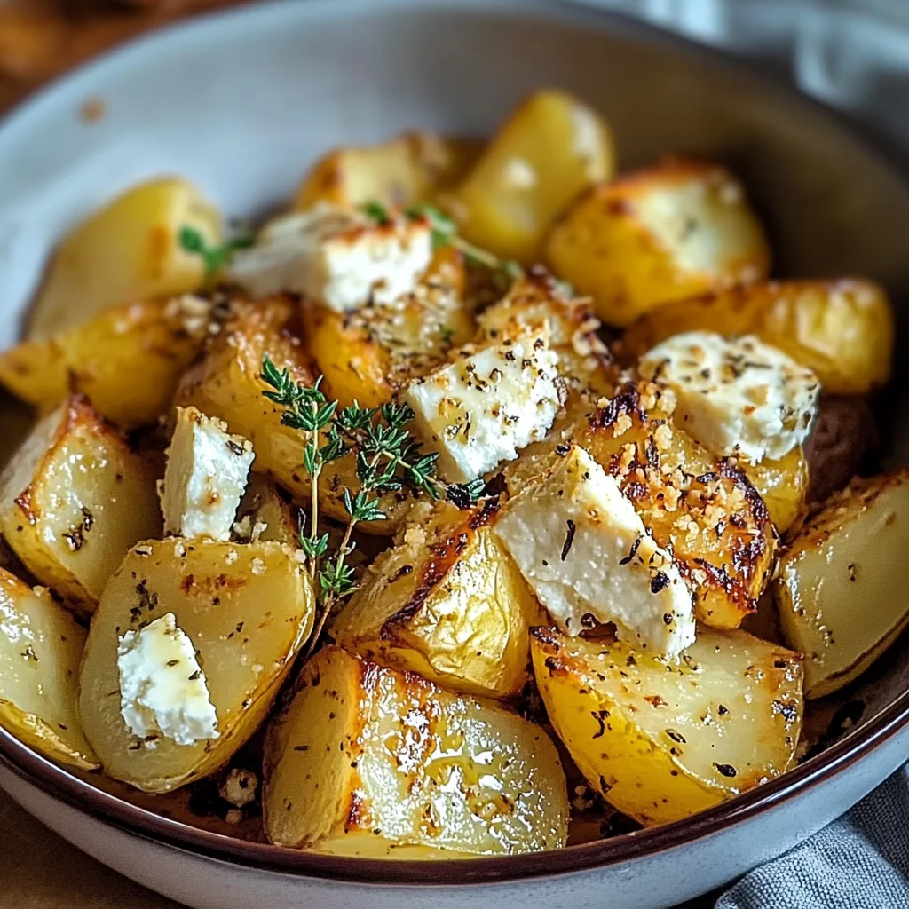 Recipe preparation for Roasted Potatoes and Baked Feta