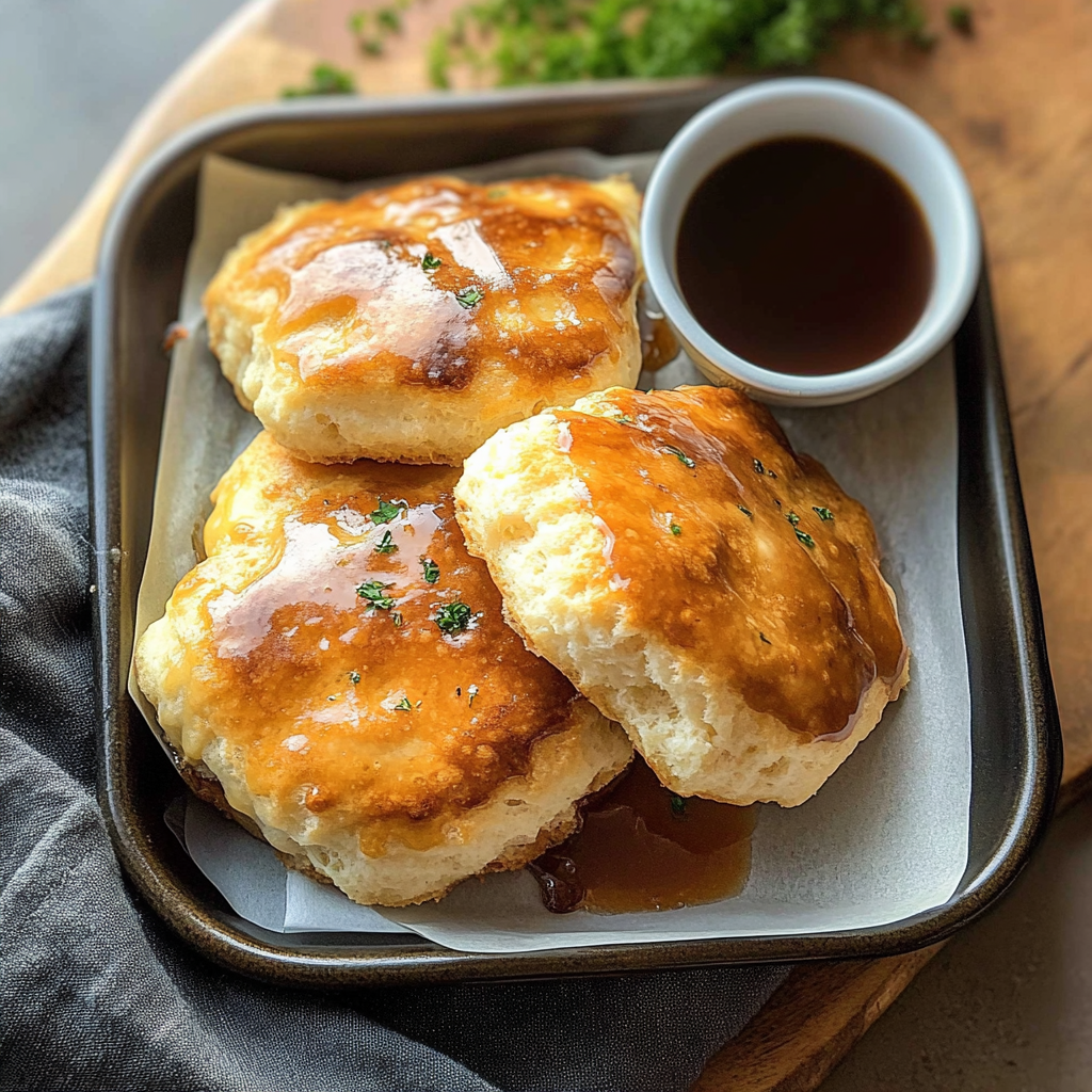 Recipe preparation for Golden French Dip Biscuits