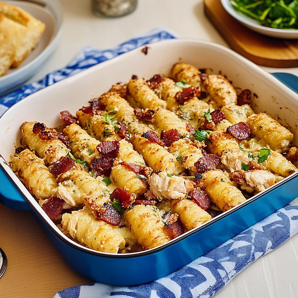 Recipe preparation for Chicken Bacon Crunch Casserole