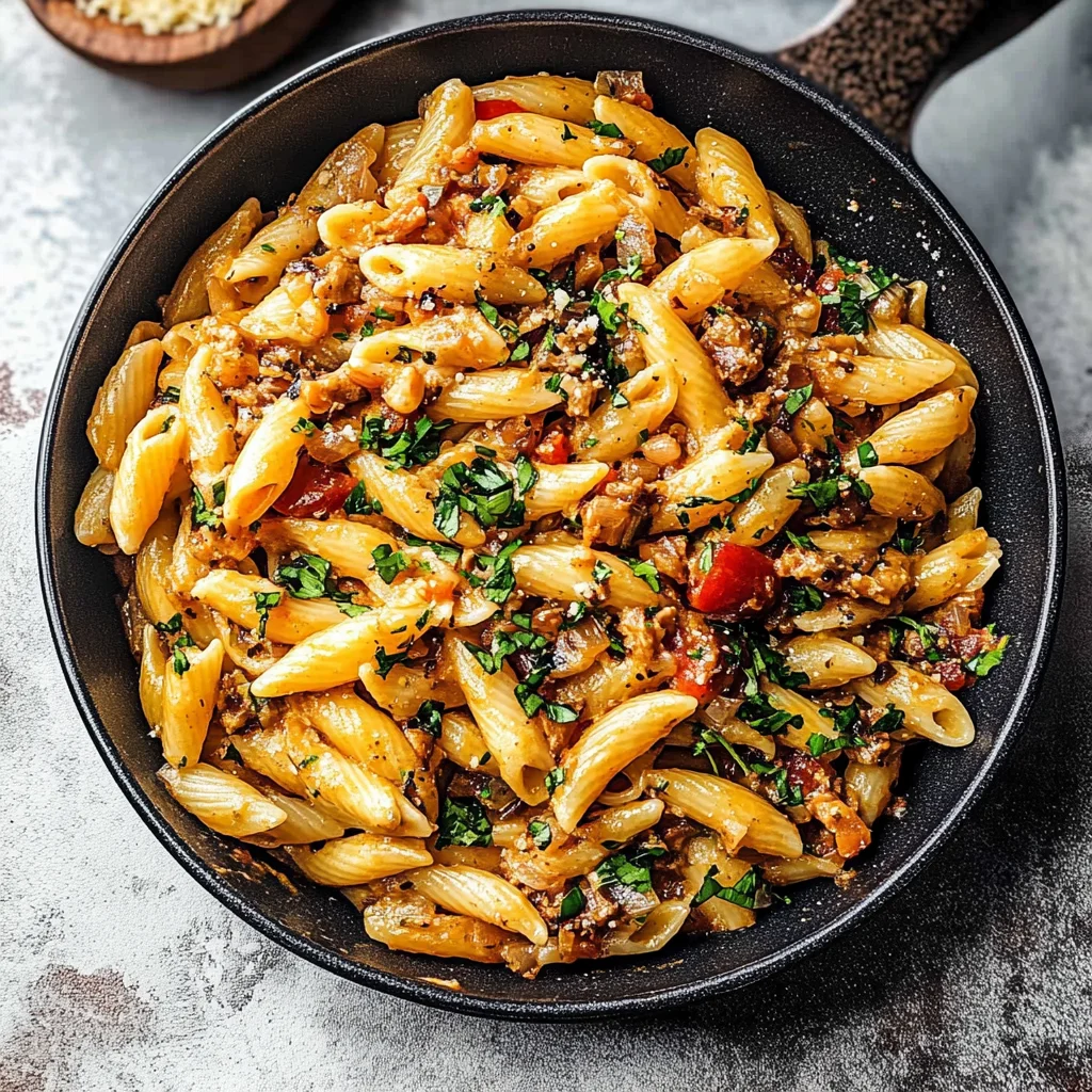 Recipe preparation for Creamy Instant Pot Taco Pasta