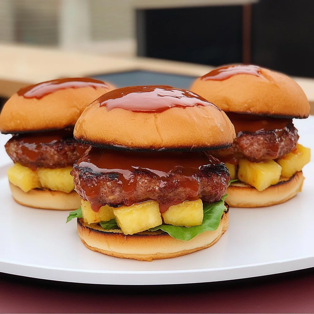 Recipe preparation for Pineapple Bacon Burger