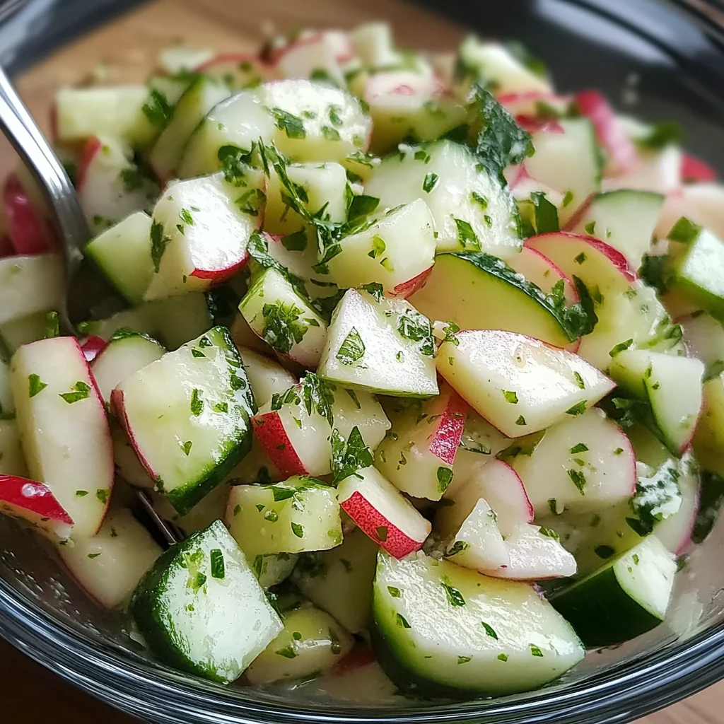 Recipe preparation for Cucumber Apple Salad Delight