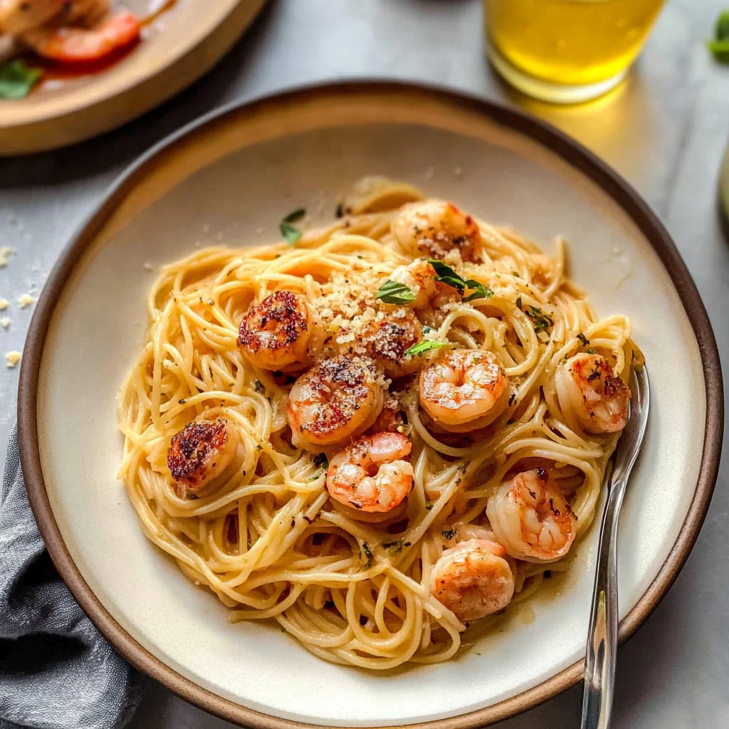 Recipe preparation for Pan-Seared Seafood Pasta