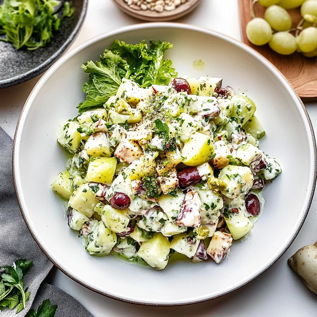 Recipe preparation for Light Potato Waldorf Salad
