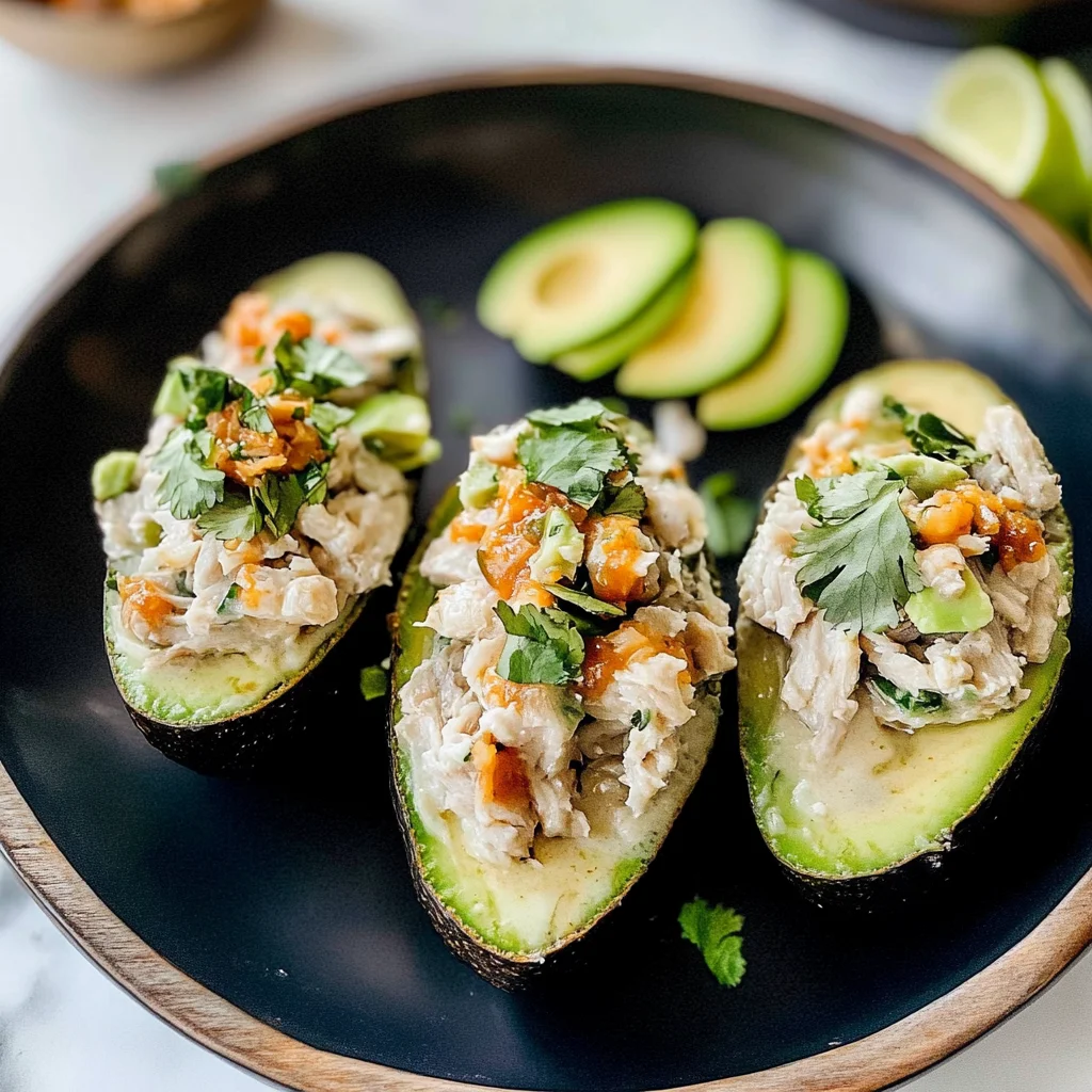 Recipe preparation for Protein-Packed Tuna Stuffed Avocados