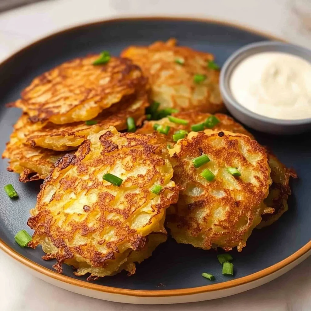 Recipe preparation for Crispy Homemade Potato Pancakes