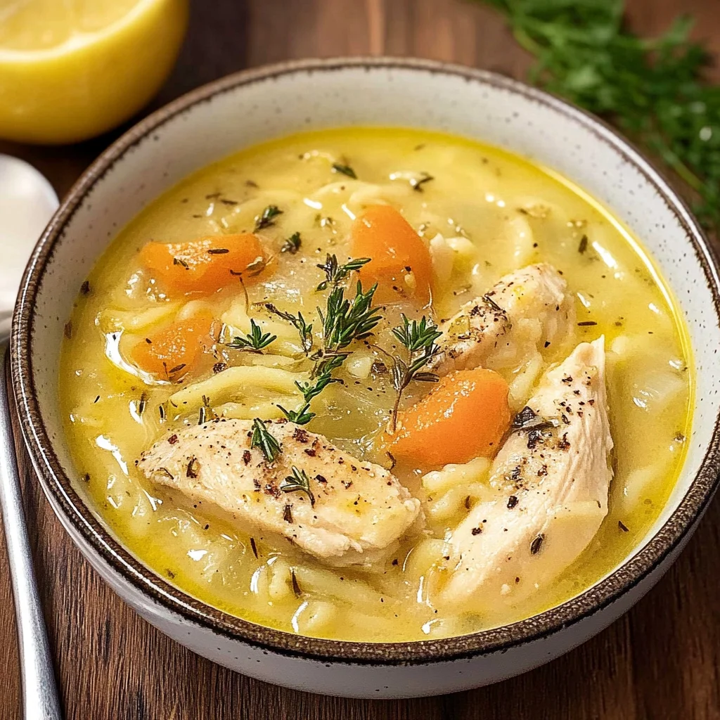 Recipe preparation for Greek Lemon Chicken Soup (Avgolemono)